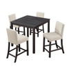 5 Piece Counter Height Table Set With 4 Chairs