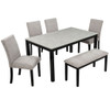 6 Piece Dining Table Set With Bench And Chairs