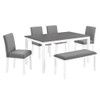 6 Piece Dining Table Set With Bench And Chairs