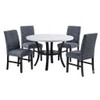Elegant 5 Piece Dining Set Dark Chairs Top Table With Lower Shelf Kitchen Dining Room