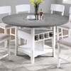 Counter Height Dining Table With Built In Lazy Susan And Storage Shelves