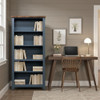 Nantucket - 5 Shelf Bookcase - Blue Denim / Whiskey