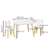 Rabbit Themed Table And 2 Chairs Set - White