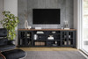 Essex - TV Stand Console For TVs Up To 100" - Black / Whiskey