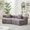 Curved Sectional Sofa With 2 Pillows For Living Room - Gray