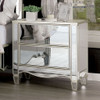 Nightstand With Mirror Panels - Silver