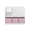 Bookcase And Bookshelf With 3 Collapsible Drawers, Multifunctional Display Stand