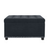 Square Tufted Storage Ottoman With Nailhead Trim