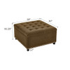 Square Tufted Storage Ottoman With Nailhead Trim