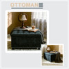Square Tufted Storage Ottoman With Nailhead Trim