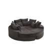 Round Oversized Sofa Bed With 5 Throw Pillows