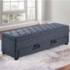 Storage Ottoman With Tufted Seat And Underseat Drawer