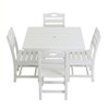 Outdoor Patio Dining Set, Square Table With Umbrella Hole And Armless Chairs