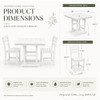 Outdoor Patio Dining Set, Square Table With Umbrella Hole And Armless Chairs