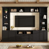 Farmhouse Elegant Entertainment Center Wall Unit With 4 Drawers