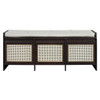 Entryway Shoe Bench With Drawers & Button Tufted Cushion