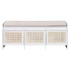Entryway Shoe Bench With Drawers & Button Tufted Cushion