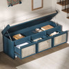Entryway Shoe Bench With Drawers & Button Tufted Cushion