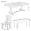 6 Piece Dining Table Set With Rectangular Wood Table, 4 Upholstered Chairs, Bench