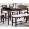 Counter Height Dining Table With Lift Top Storage And Front Drawer - Walnut
