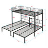 Twin Over Twin Over Twin Triple Bunk Bed With Safety Rails And Storage Shelf - Black