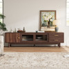 TV Stand With Sliding Doors And 2 Drawers For Living Room - Dark Brown