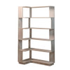 L-Shaped Corner Bookshelf 90Cm Extended Size 5 Tier Freestanding Display Shelf With Anti Tip Safety Features - Light Gray