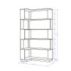 L-Shaped Corner Bookshelf 90Cm Extended Size 5 Tier Freestanding Display Shelf With Anti Tip Safety Features - Light Gray