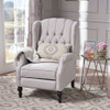 Tufted Arm Chair Recliner With Wingback Style, Pushback Mechanism - Light Gray