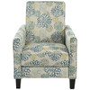 Upholstered Push Back Recliner Chair For Living Room - Blue