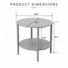 Round Outdoor Coffee Table With Shelf For Garden - Gray