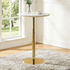 Circular Bar Table With Non Adjustable Legs - Gold+White