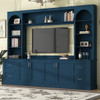 Arched Entertainment Center Wall Unit With Drawers With Adjustable Shelves For Living Room - Blue