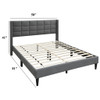 Full Size Bed Upholstered Box Headboard - Gray