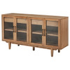 4 Door Sideboard With Dual Drawers - Natural