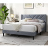 Elegant Bed With Upholstered Headboard, Platform Base