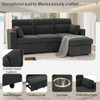 Convertible L - Shaped Sectional Sofa Bed With Storage Chaise, Cup Holders