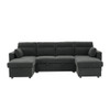 Convertible Sectional Sofa With Storage Chaise, Cup Holders And Pull Out Sleeper