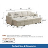 Extra Wide U - Shape Convertible Sleeper Sofa Bed With Dual Storage Ottoman
