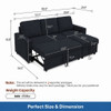 L - Shaped Convertible Sofa Bed With Storage Chaise