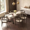 Rectangular Dining Table Set For 6 With Upholstered Barrel Back Chairs