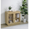 Metro - 2 Door Display Cabinet With Adjustable Shelves - Light Oak