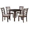 Verety - 5 Piece Round Dining Set With Chairs - Dark Brown