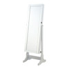 Rosalba - Jewelry Cheval Mirror With Tilting Full Length Mirror And Hidden Storage - Light Gray