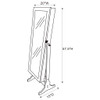 Rosalba - Jewelry Cheval Mirror With Tilting Full Length Mirror And Hidden Storage - Light Gray