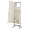 Rosalba - Jewelry Cheval Mirror With Tilting Full Length Mirror And Hidden Storage - Light Gray