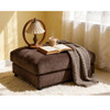 Upholstered Rectangle Ottoman - Brown