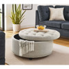 Tufted Storage Ottoman - Almond