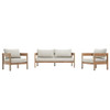 Outdoor Sofa With Weather Resistant Cushions (Coffee Table Not Included) (Set of 3) - Oak