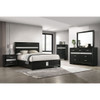 Modern Bedroom Set With Upholstered Headboard And Textured Storage